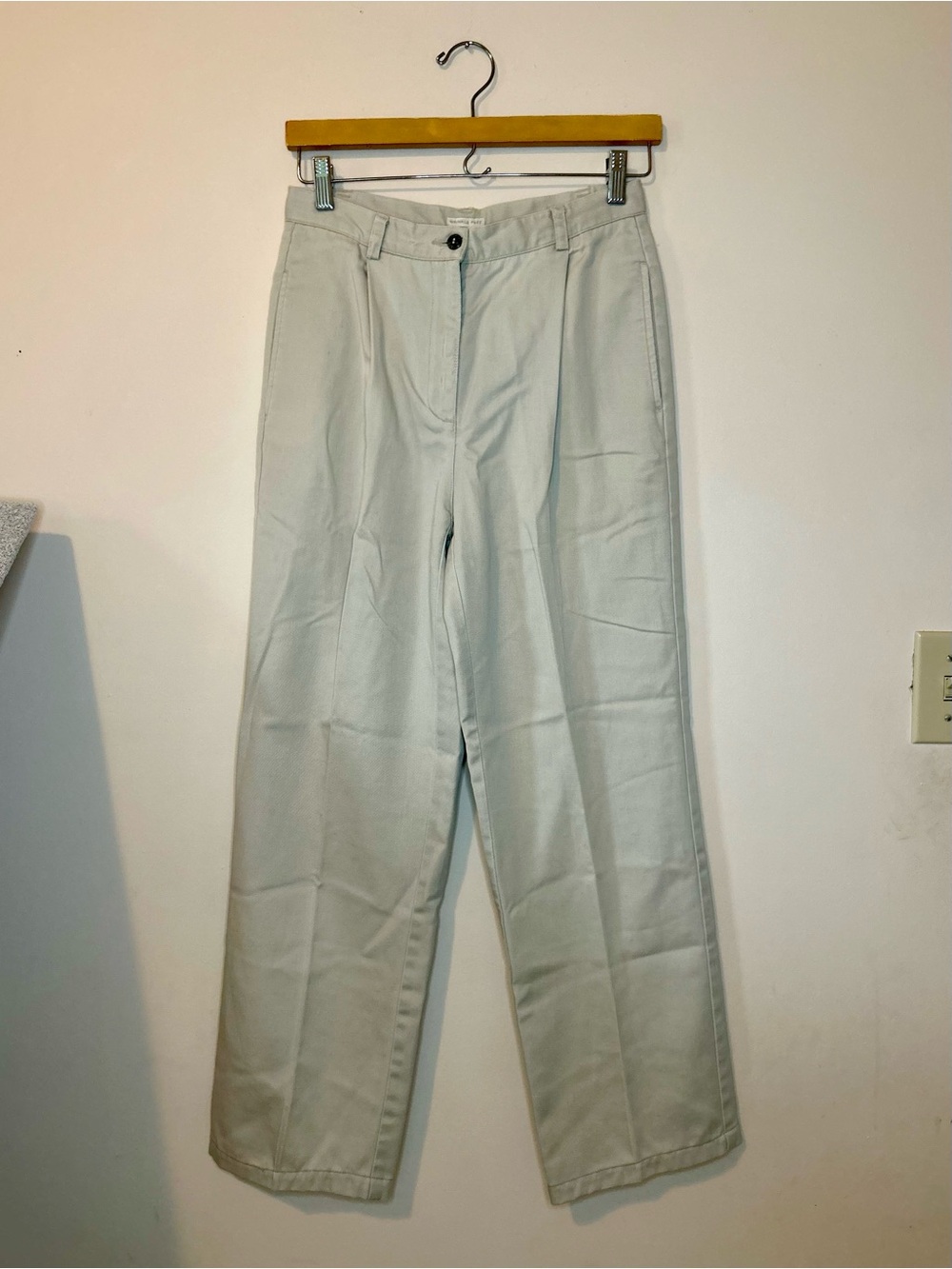 VTG Liz Claiborne Lizsport Pleated Cotton Pants Beige Cream High Rise 6R 24x26